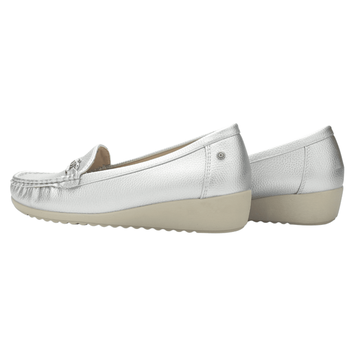 Mocasin Chalada Mujer Malu-2 Plateado Casual Mocasines Planos Chalada