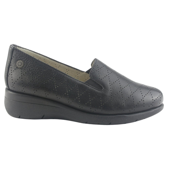 Mocasin de Cuero Chalada Mujer Cala-2 Negro Casual Mocasines Taco Chalada