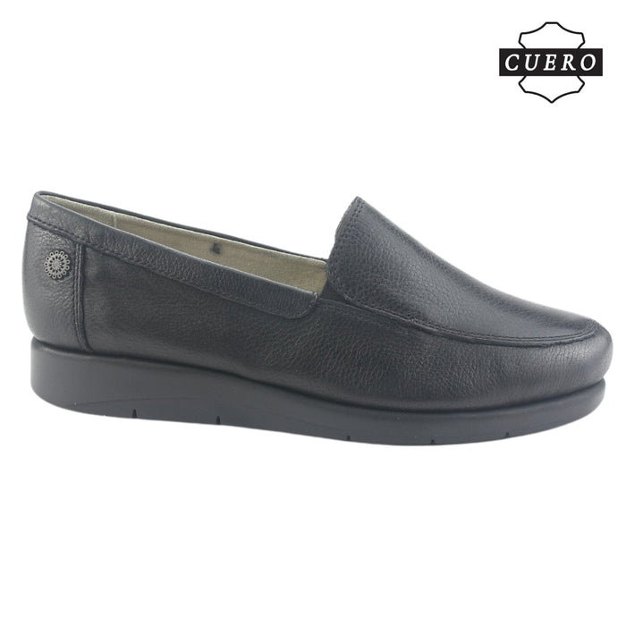 Mocasin de Cuero Chalada Mujer Cira-1 Negro Casual Mocasines Taco Chalada