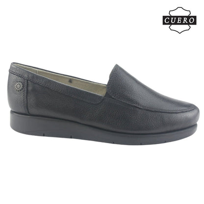 Mocasin de Cuero Chalada Mujer Cira-1 Negro Casual Mocasines Taco Chalada
