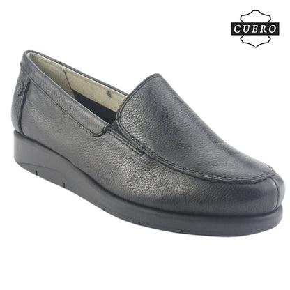 Mocasin de Cuero Chalada Mujer Cira-1 Negro Casual Mocasines Taco Chalada