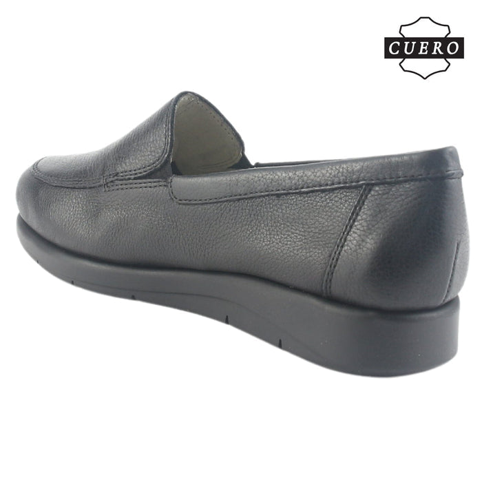 Mocasin de Cuero Chalada Mujer Cira-1 Negro Casual Mocasines Taco Chalada