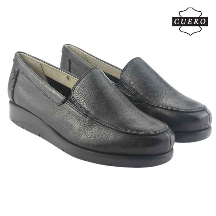 Mocasin de Cuero Chalada Mujer Cira-1 Negro Casual Mocasines Taco Chalada