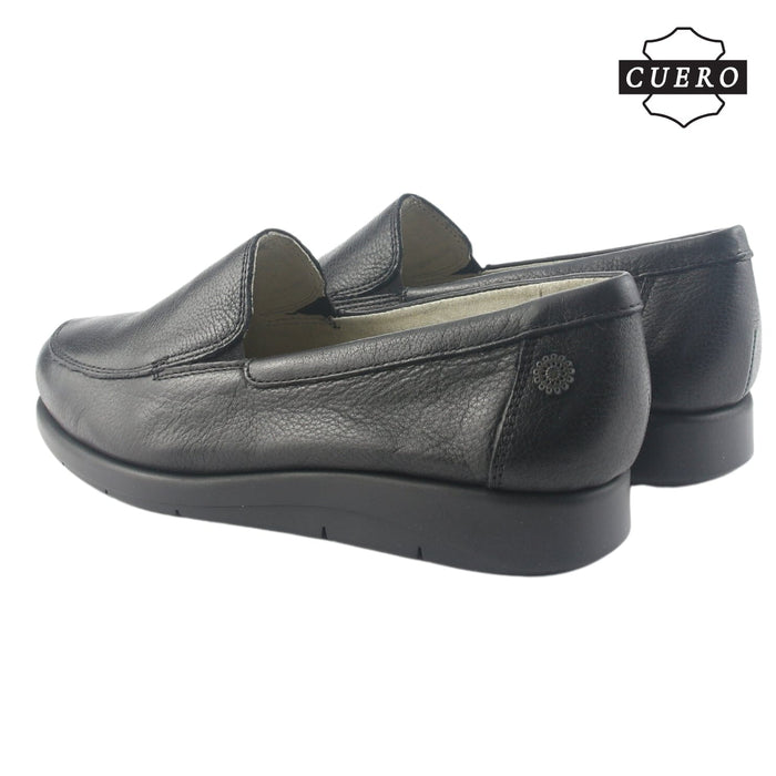 Mocasin de Cuero Chalada Mujer Cira-1 Negro Casual Mocasines Taco Chalada