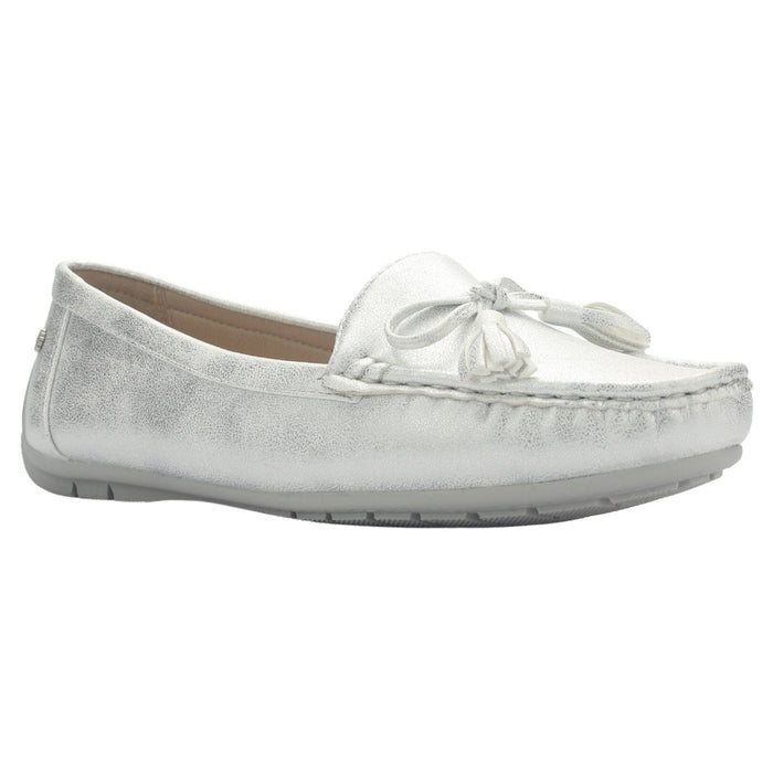 Mocasin Mujer Casual Plateado Chalada Nautico-3 Mocasines Planos Chalada