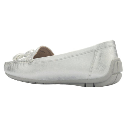 Mocasin Mujer Casual Plateado Chalada Nautico-3 Mocasines Planos Chalada