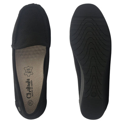 Mocasin Mujer Chalada Malu-4 Negro Casual Mocasines Taco Chalada