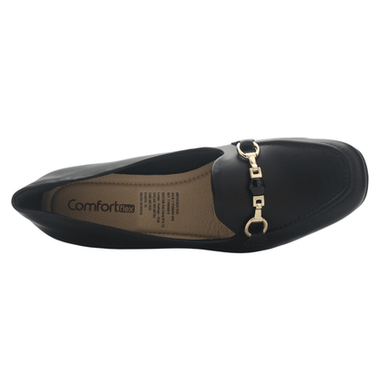 Mocasin Negro Mujer Comfortflex 2595402 Casual Mocasines Taco Comfortflex