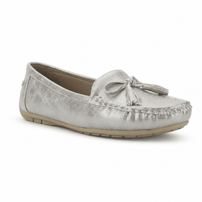 Mocasin Plateado Mujer Casual Chalada Nautico Mocasines Chalada