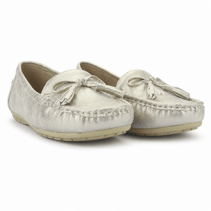 Mocasin Plateado Mujer Casual Chalada Nautico Mocasines Chalada