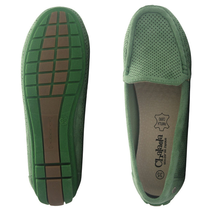 Mocasin Mujer Casual Verde Chalada Nautico-2 Mocasines Planos Chalada