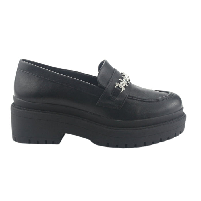 Mocasin Via Marte Mujer 013-003-01 Negro Casual Mocasines Plataforma Via Marte