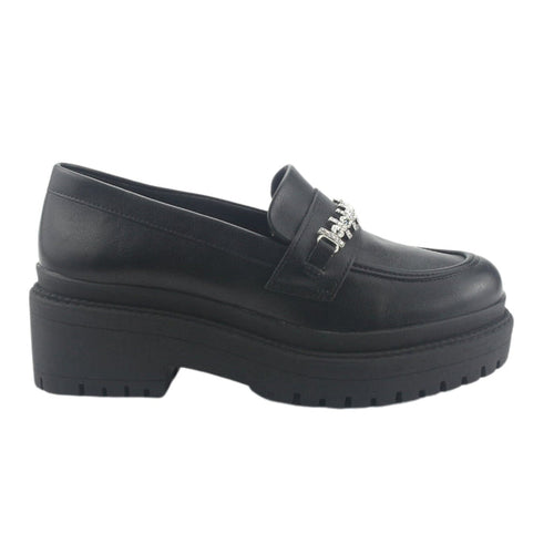 Mocasin Via Marte Mujer 013-003-01 Negro Casual Mocasines Plataforma Via Marte