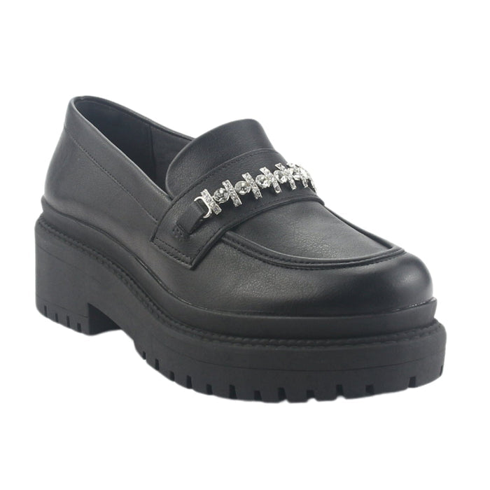 Mocasin Via Marte Mujer 013-003-01 Negro Casual Mocasines Plataforma Via Marte