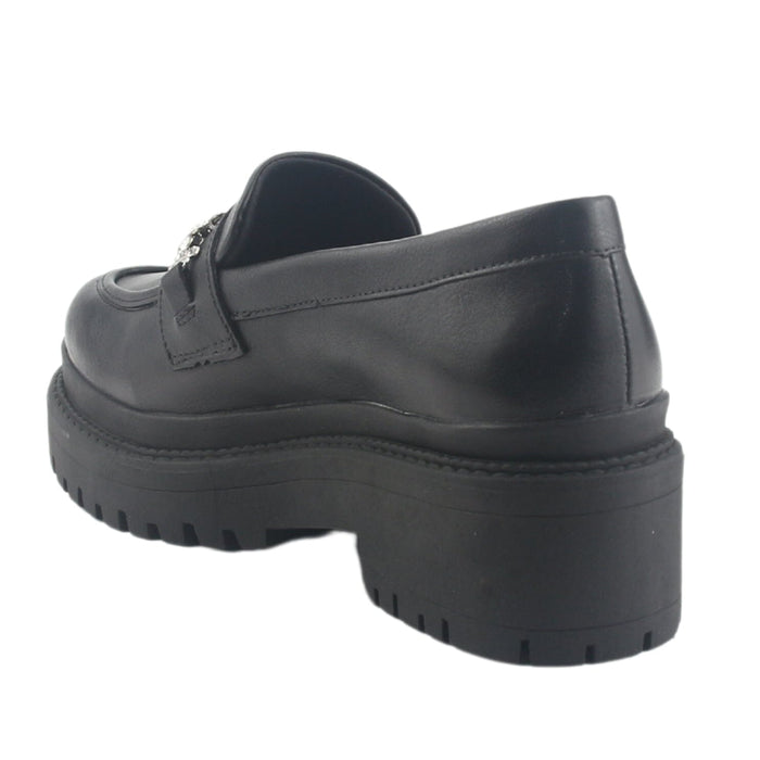 Mocasin Via Marte Mujer 013-003-01 Negro Casual Mocasines Plataforma Via Marte