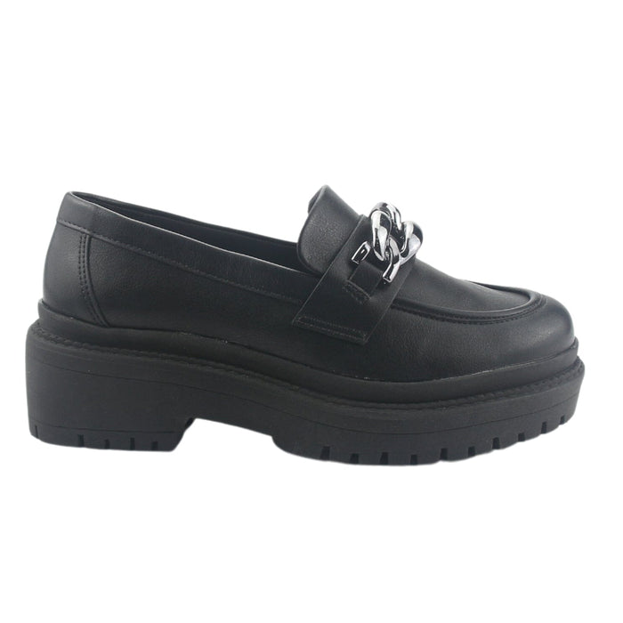Mocasin Via Marte Mujer 013-006-01 Negro Casual Mocasines Plataforma Via Marte