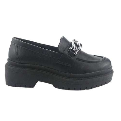 Mocasin Via Marte Mujer 013-006-01 Negro Casual Mocasines Plataforma Via Marte
