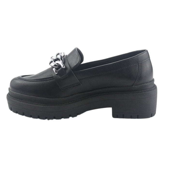 Mocasin Via Marte Mujer 013-006-01 Negro Casual Mocasines Plataforma Via Marte