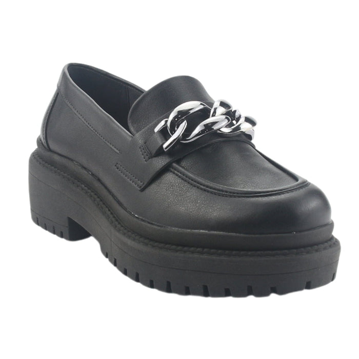 Mocasin Via Marte Mujer 013-006-01 Negro Casual Mocasines Plataforma Via Marte