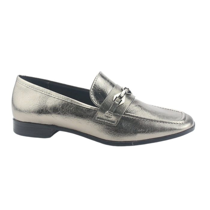 Mocasin Via Marte Mujer 075-007-01 Plateado Casual Mocasines Planos Via Marte