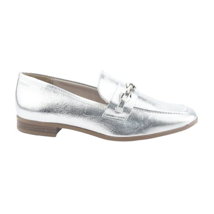 Mocasin Via Marte Mujer 075-007-01 Plateado Casual Mocasines Planos Via Marte