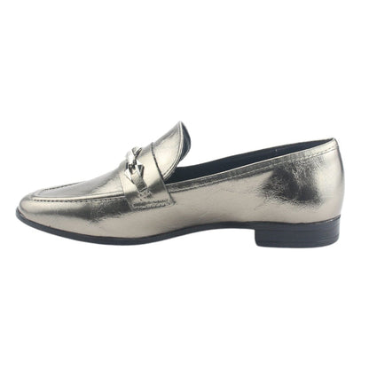 Mocasin Via Marte Mujer 075-007-01 Plateado Casual Mocasines Planos Via Marte