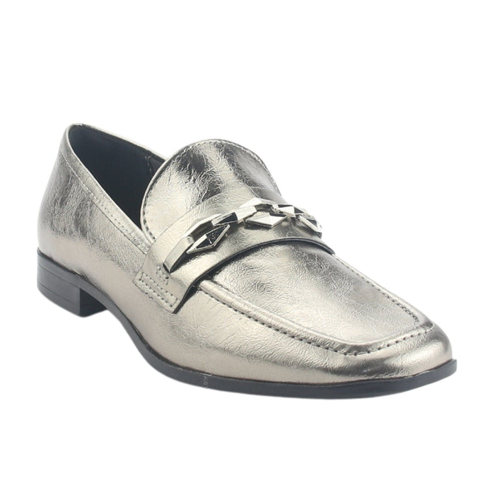 Mocasin Via Marte Mujer 075-007-01 Plateado Casual Mocasines Planos Via Marte