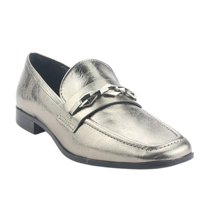 Mocasin Via Marte Mujer 075-007-01 Plateado Casual Mocasines Planos Via Marte