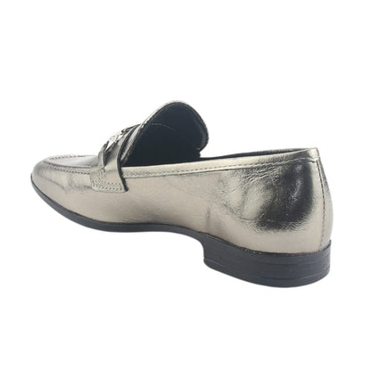 Mocasin Via Marte Mujer 075-007-01 Plateado Casual Mocasines Planos Via Marte