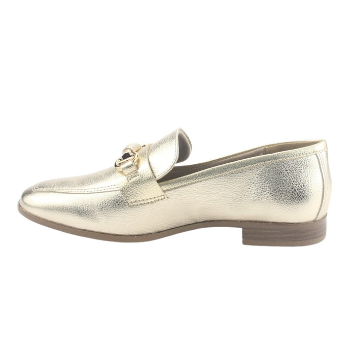 Mocasin Via Marte Mujer 075-009-01 Dorado Casual Mocasines Planos Via Marte