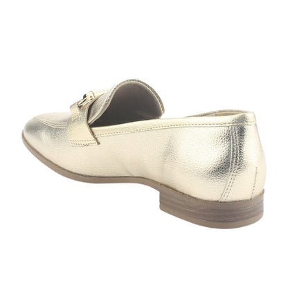 Mocasin Via Marte Mujer 075-009-01 Dorado Casual Mocasines Planos Via Marte