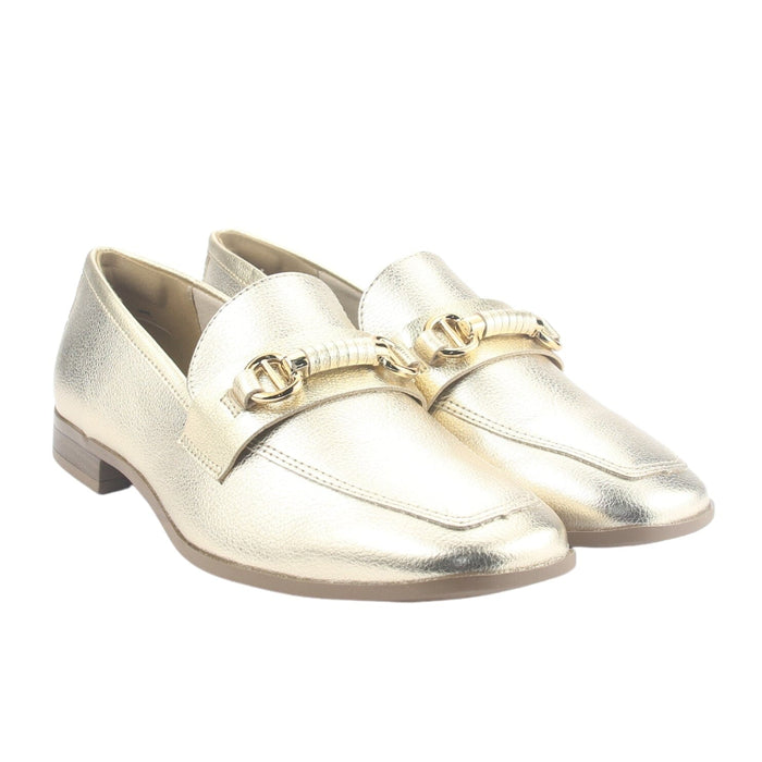 Mocasin Via Marte Mujer 075-009-01 Dorado Casual Mocasines Planos Via Marte