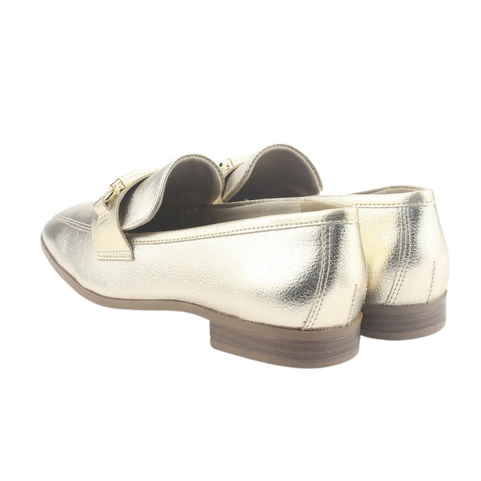 Mocasin Via Marte Mujer 075-009-01 Dorado Casual Mocasines Planos Via Marte
