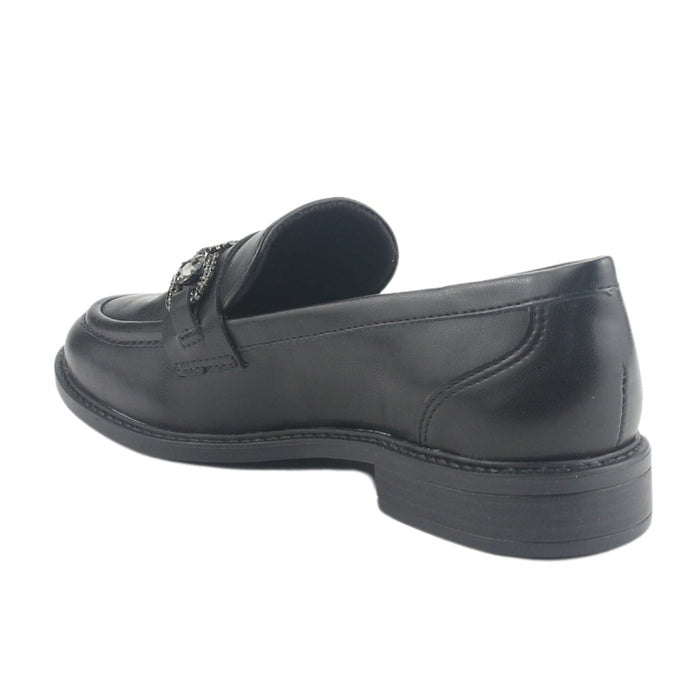 Mocasin Via Marte Mujer 077-004-01 Negro Casual Mocasines Planos Via Marte