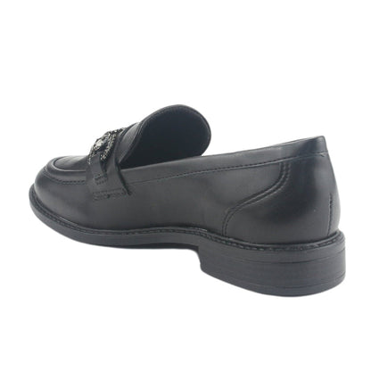 Mocasin Via Marte Mujer 077-004-01 Negro Casual Mocasines Planos Via Marte