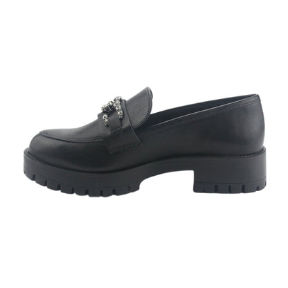Mocasin Via Marte Mujer 083-005-01 Negro Casual Mocasines Taco Via Marte