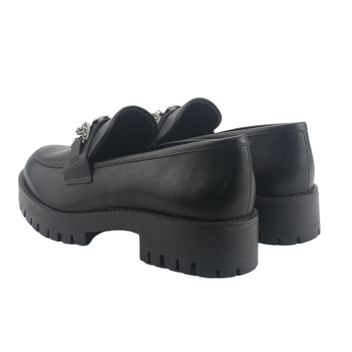 Mocasin Via Marte Mujer 083-005-01 Negro Casual Mocasines Taco Via Marte