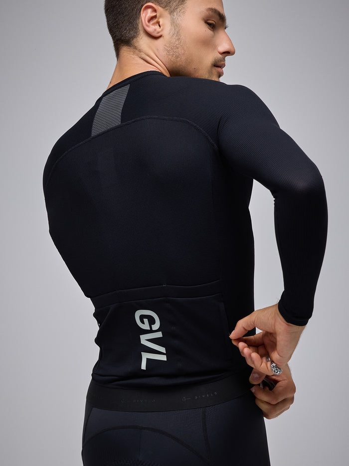 MODERN CLASSIC WAFFLE LS JERSEY - BLACK
