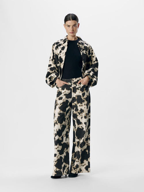 Montana Printed Wide Leg Jeans (Black/Cloud Dancer)