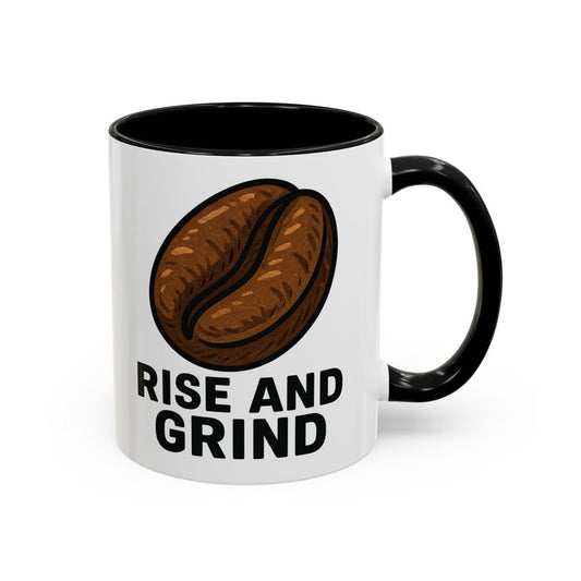 Motivational Coffee Mug Rise and Grind Ceramic Cup Gift