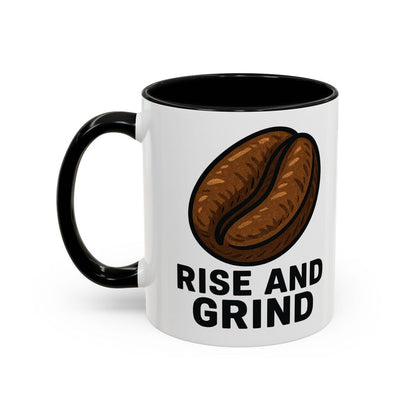 Motivational Coffee Mug Rise and Grind Ceramic Cup Gift
