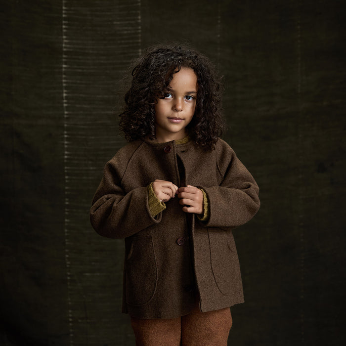 Mountain Kids Jacket - Boiled Merino Wool - Hazelnut