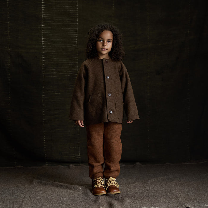 Mountain Kids Jacket - Boiled Merino Wool - Hazelnut