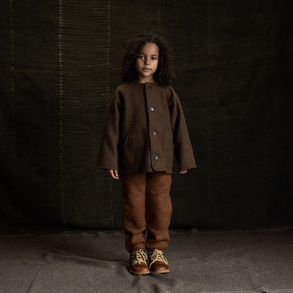Mountain Kids Jacket - Boiled Merino Wool - Hazelnut