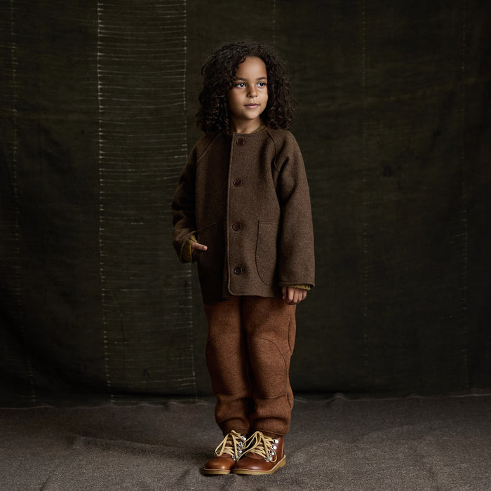 Mountain Kids Jacket - Boiled Merino Wool - Hazelnut