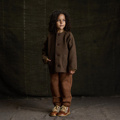 Mountain Kids Jacket - Boiled Merino Wool - Hazelnut
