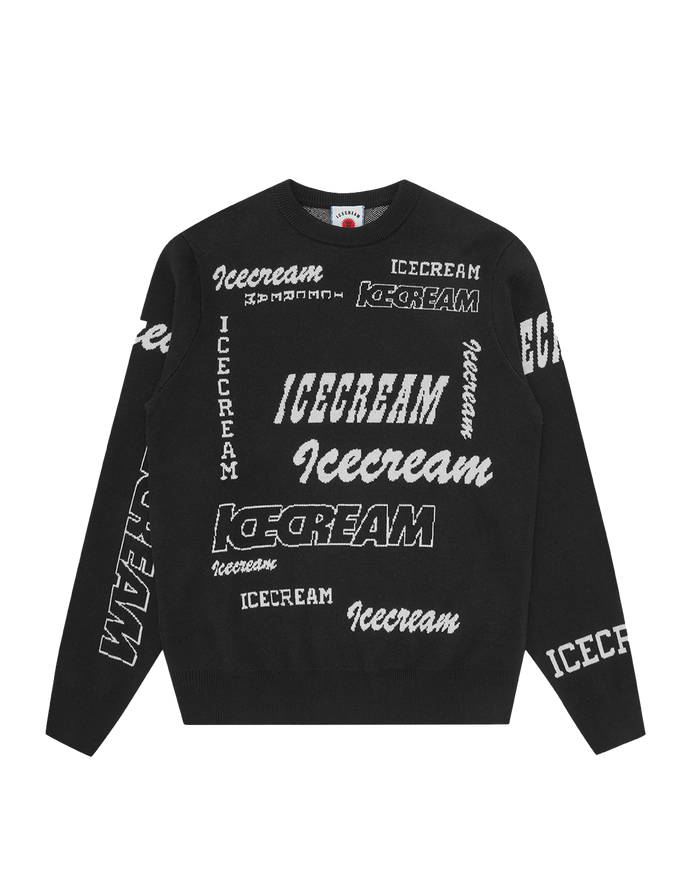 Multi Logo Knit Crewneck