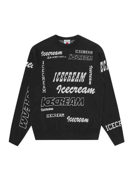 Multi Logo Knit Crewneck