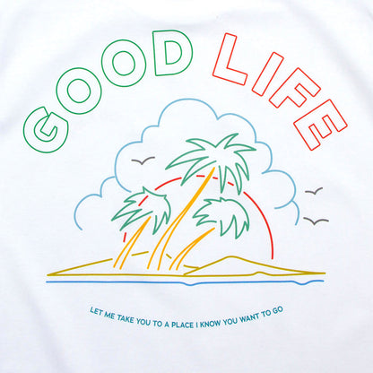 Neon Good Life Back Print - Tshirt - White