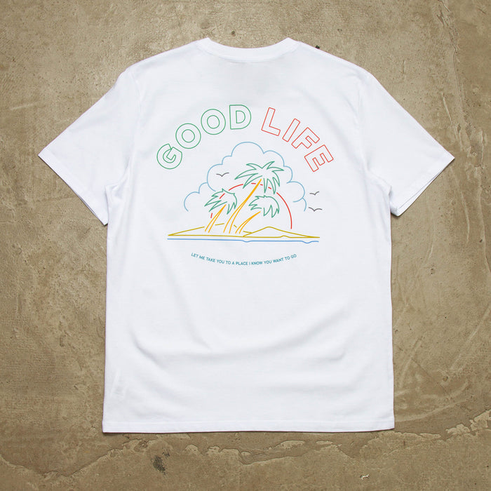 Neon Good Life Back Print - Tshirt - White